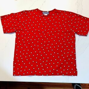 Pendleton Petites Red Short Sleeve Shirt with White Stars